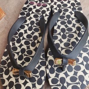 COACH Flip Flops with Bow